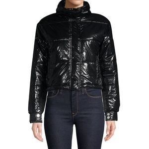 Design Lab Cropped Nylon Puffer Jacket